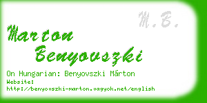 marton benyovszki business card