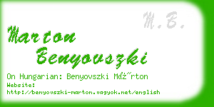 marton benyovszki business card